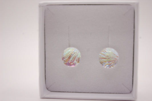 Par Örstickare - Dichroic Glas - Pärlemorfärg - Silver