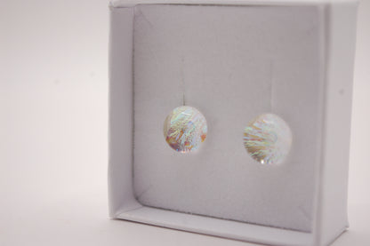 Par Örstickare - Dichroic Glas - Pärlemorfärg - Silver