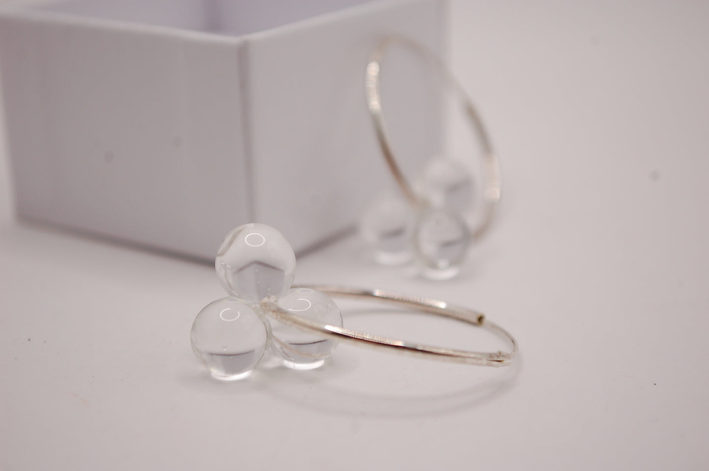 Örhängen - Creoler / Runda Ringer - Klar - Silver - Marianne Degener