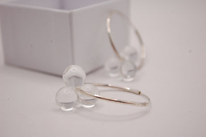 Örhängen - Creoler / Runda Ringer - Klar - Silver - Marianne Degener
