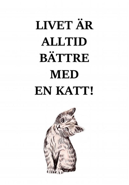 Plakat - Livet med en kat - inkl. Ramme