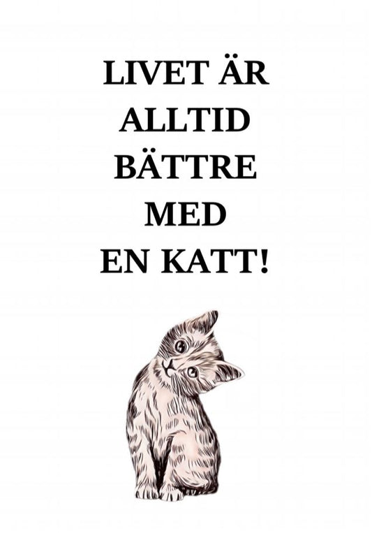 Poster - Livet Med En Katt - inkl. Ram