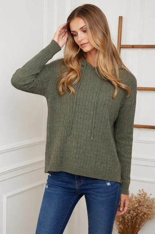 Stickad kashmir tröja : Khaki