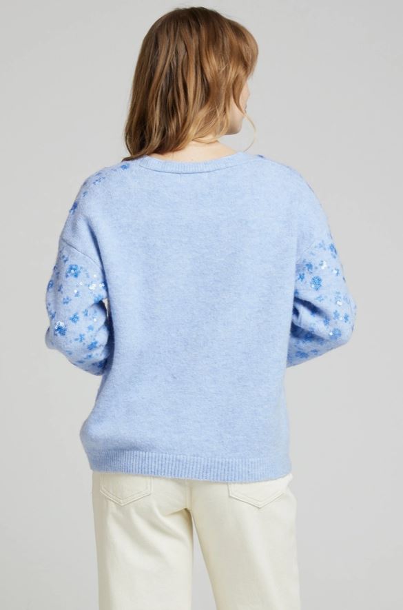 MAGIC - Väst med blommiga paljetter - 28 % Ull