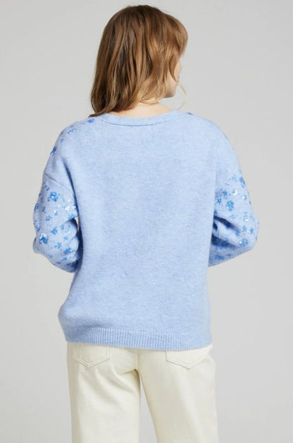 MAGIC - Väst med blommiga paljetter - 28 % Ull