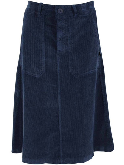 Danesweetie Cord Stretch Kjol Mörk Marinblå