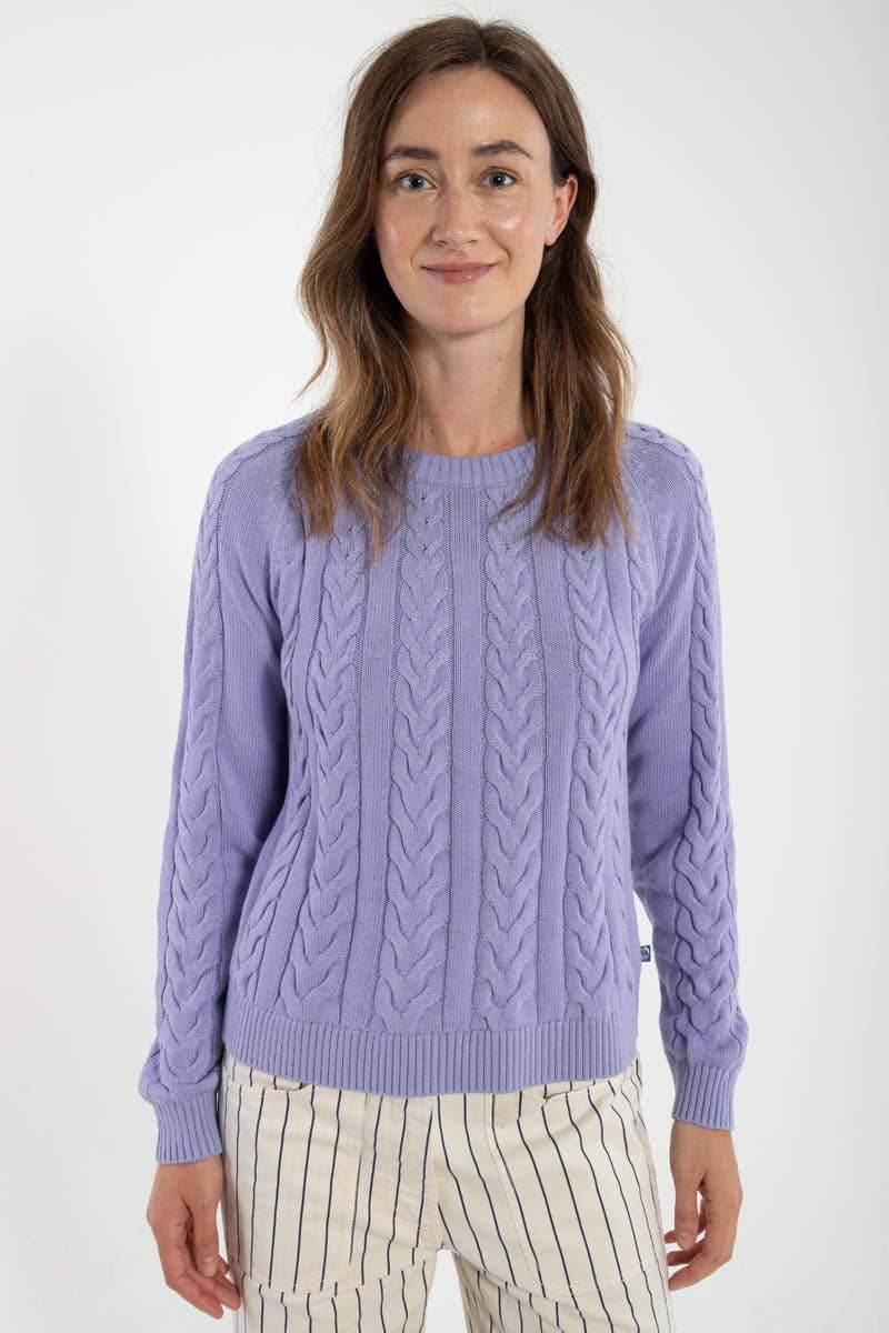 Danetwister Kabeltröja Lila - 100% bomull