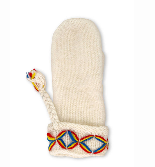 Kangos Stickad Mitte Dam: Vit / M