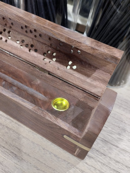 Box för rökelsepinnar - 30 cm - shishamträ