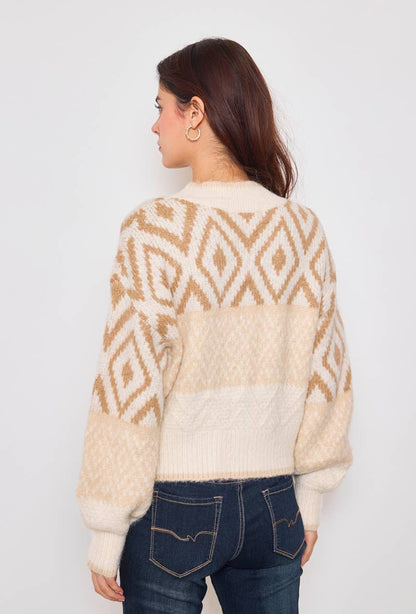 Mönstrad och fantasifull jacka: Beige