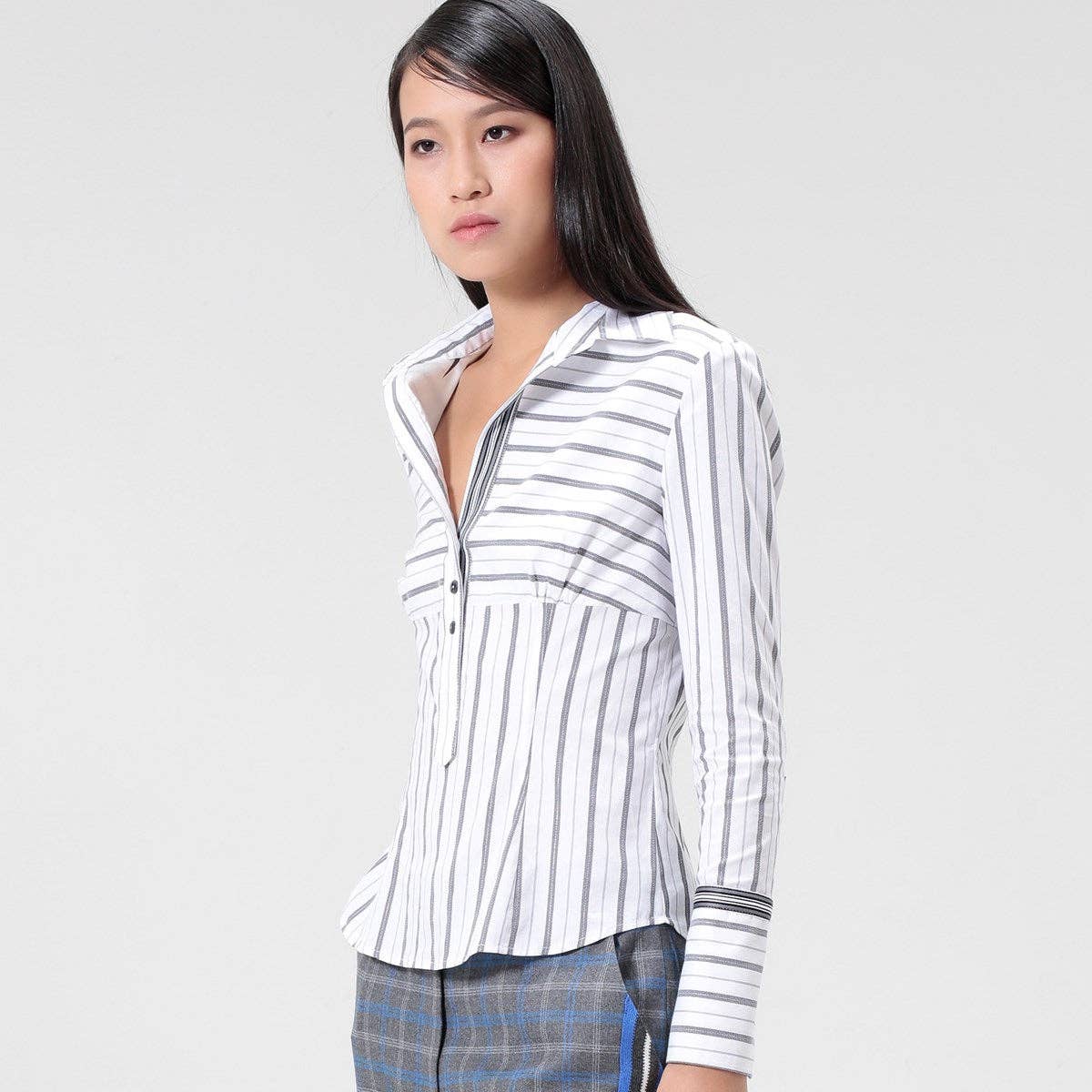 Figurnära Blus i Bomull