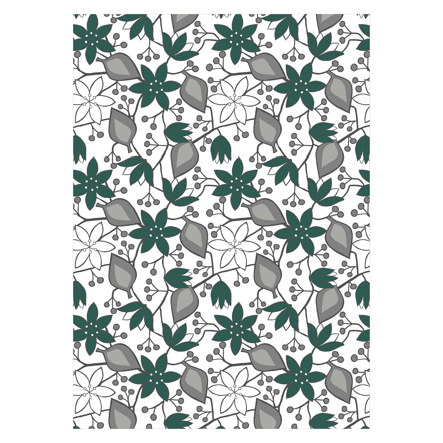 Kökshandduk Helleborus grön - 100 % bomull