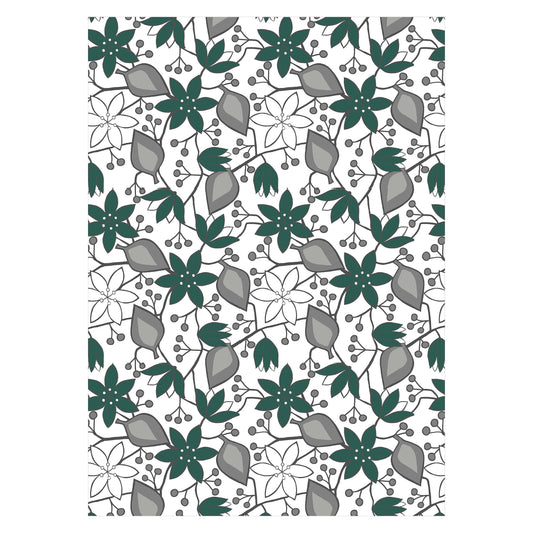 Kökshandduk Helleborus grön - 100 % bomull