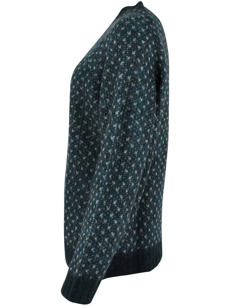 Daneherbal Alpacka Jaquard Tröja Dk Skiffer/Lt - OEKO-TEX