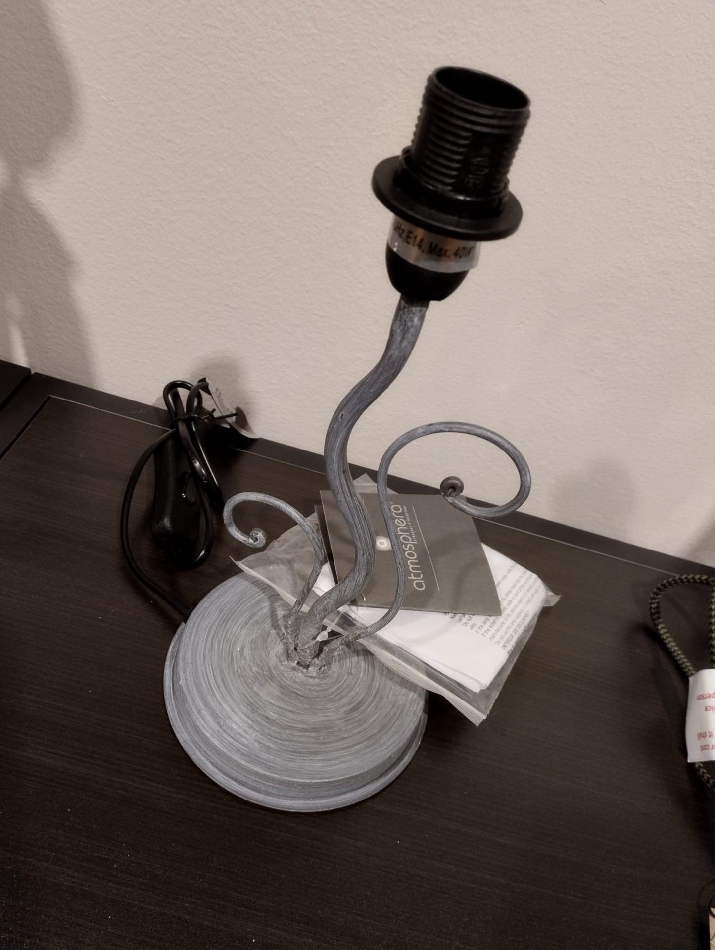 Lampfot Virvel Grå - 28cm
