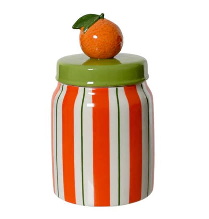 Färgglad burk med apelsinlock - H 18cm