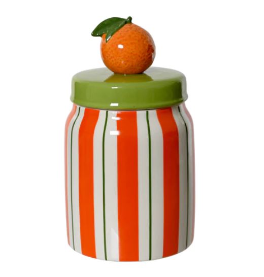 Färgglad burk med apelsinlock - H 18cm