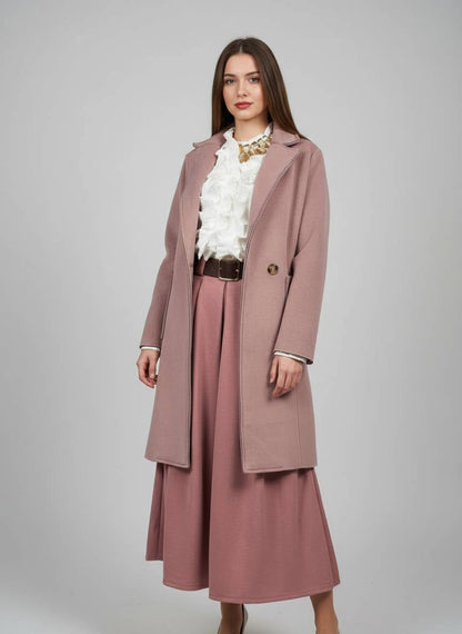 Midjekjol i mjuk mocka med bälte: En storlek