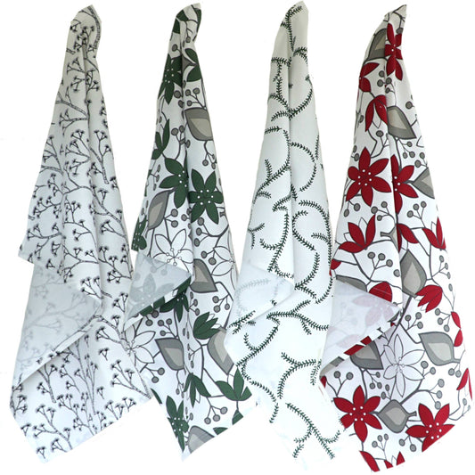 Kökshandduk Helleborus grön - 100 % bomull