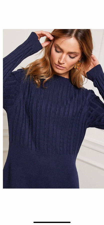 Kashmir tröjklänning : Marin