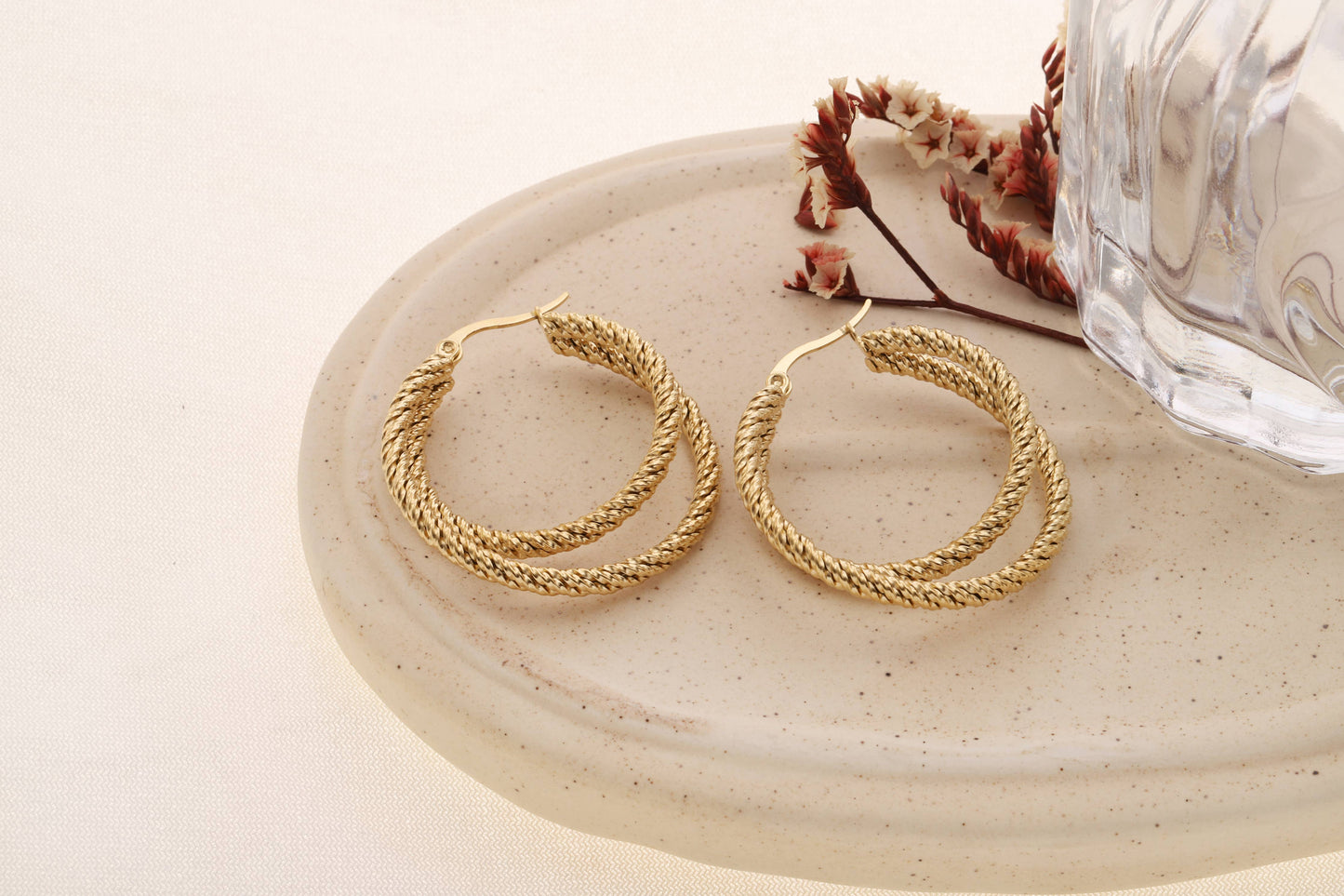 Guldörhängen – Dubbla texturerade creoler