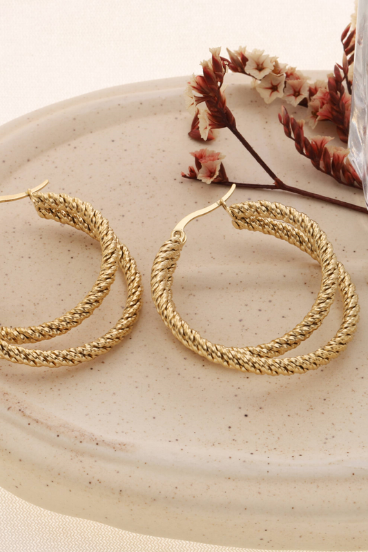 Guldörhängen – Dubbla texturerade creoler