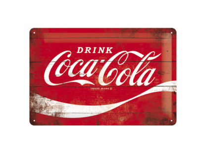 Plåtskylt - Coca-Cola Logo - Röd 20×30cm