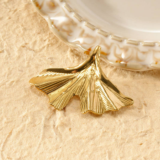 Enkel Ginkgo Blomma Brosch