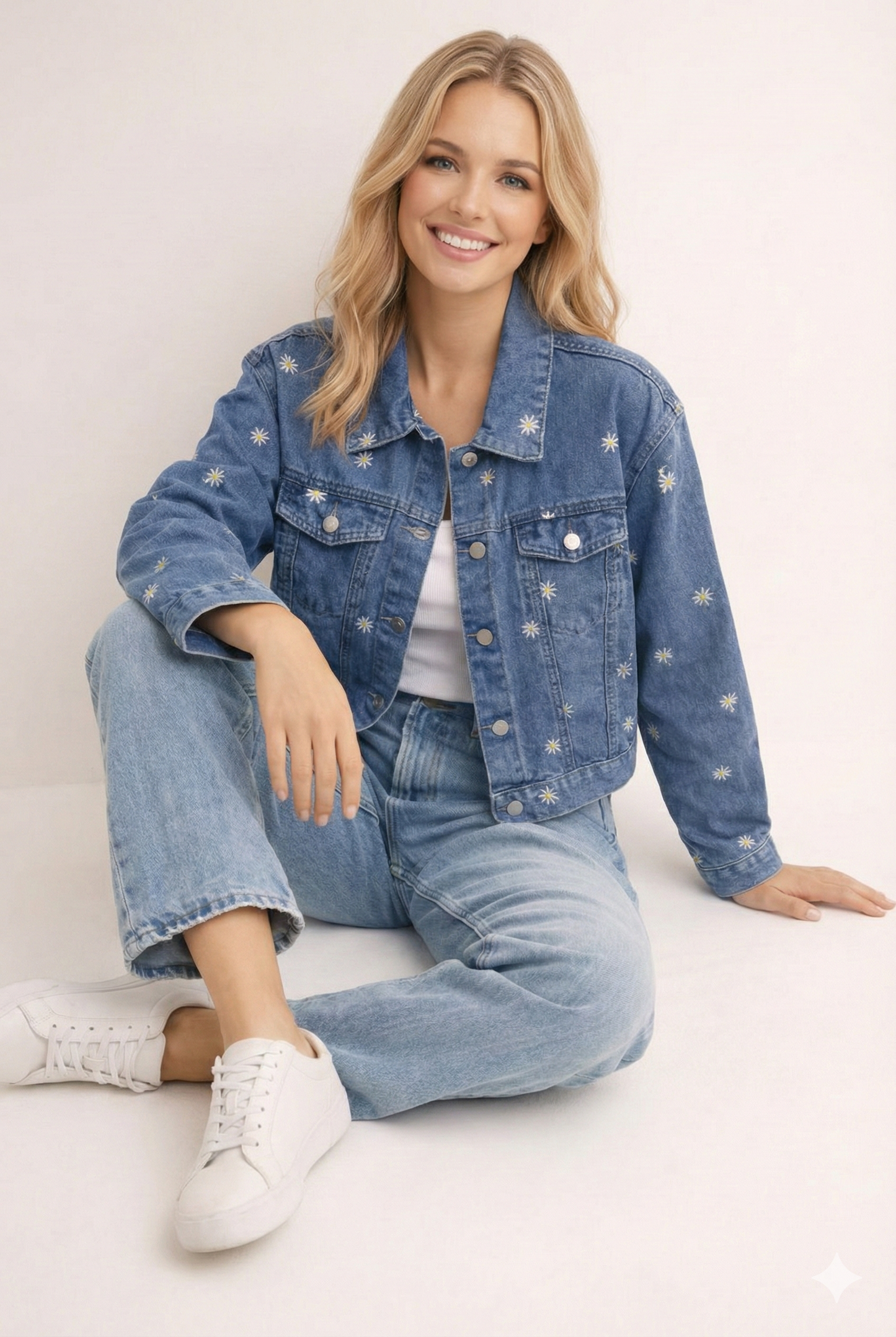 Jeansjacka "Marguerite" med rak passform: jeans