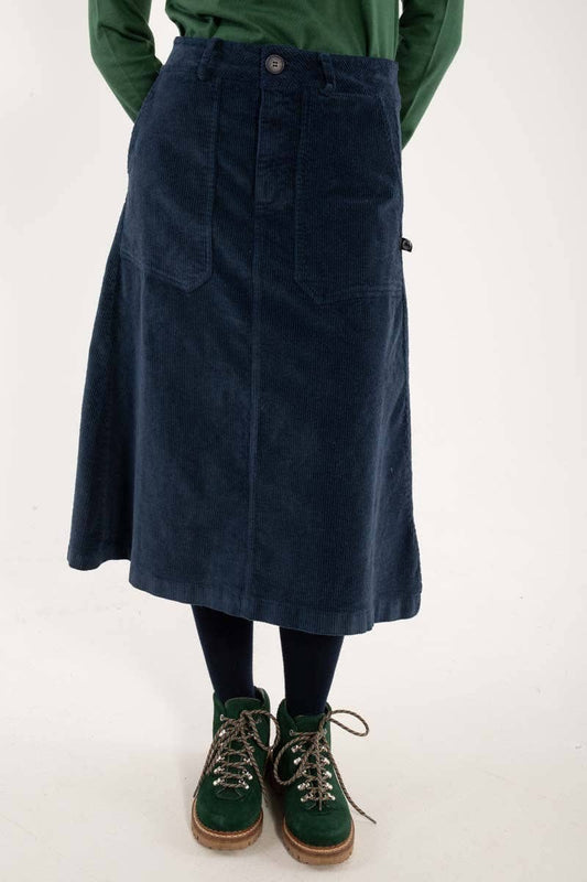 Danesweetie Cord Stretch Kjol Mörk Marinblå