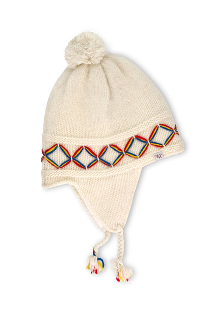 Pajala Stickad mössa: Vit / M