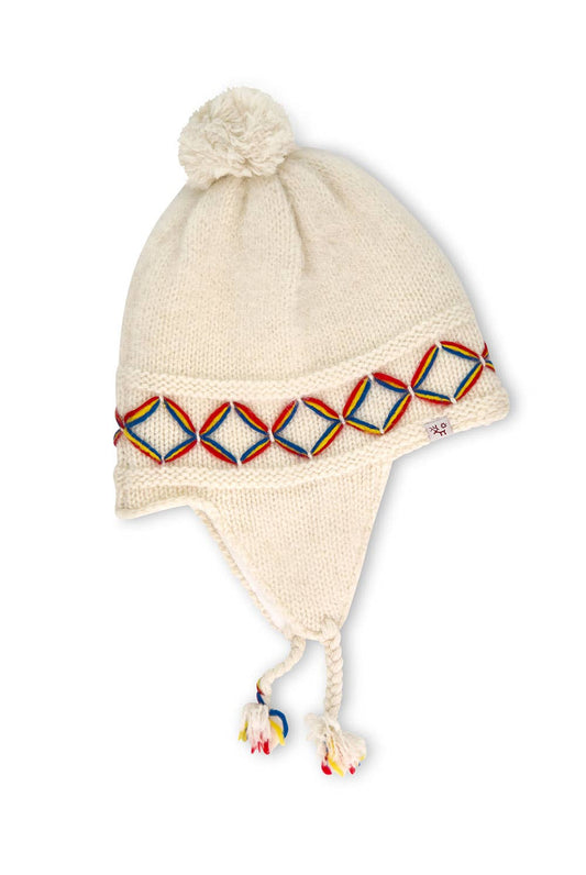 Pajala Stickad mössa: Vit / M