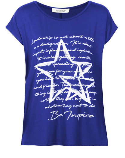 Tryckt T-shirt i kungsblå färg