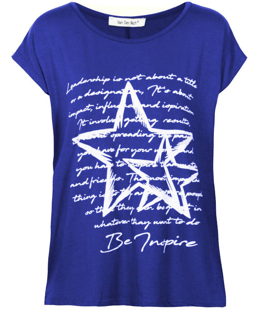 Tryckt T-shirt i kungsblå färg