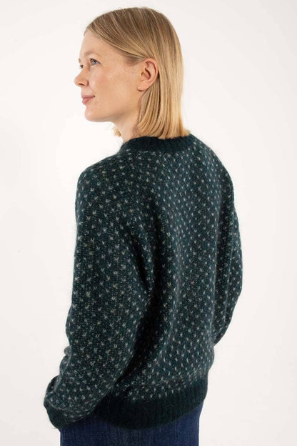 Daneherbal Alpacka Jaquard Tröja Dk Skiffer/Lt - OEKO-TEX