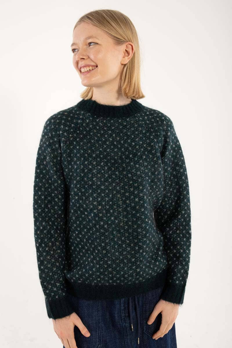 Daneherbal Alpacka Jaquard Tröja Dk Skiffer/Lt - OEKO-TEX