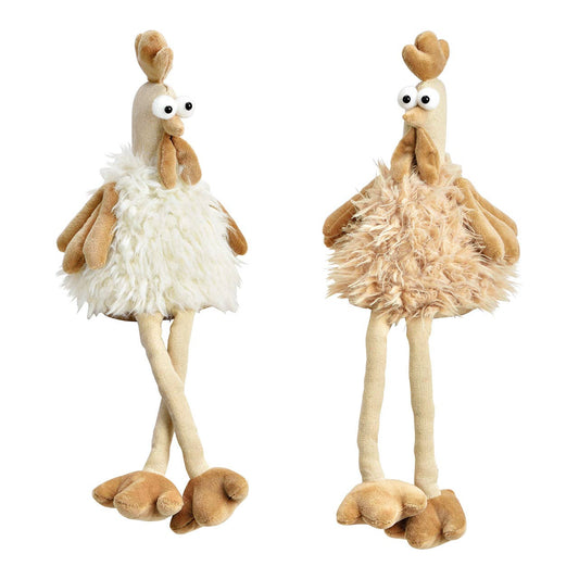 Kant­sittande höna i textil  40cm - Påskdekoration