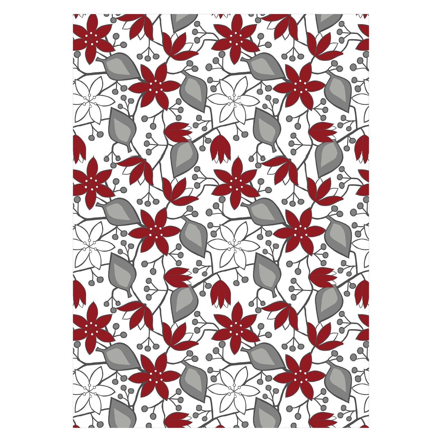 Kökshandduk Helleborus röd - 100 % bomull