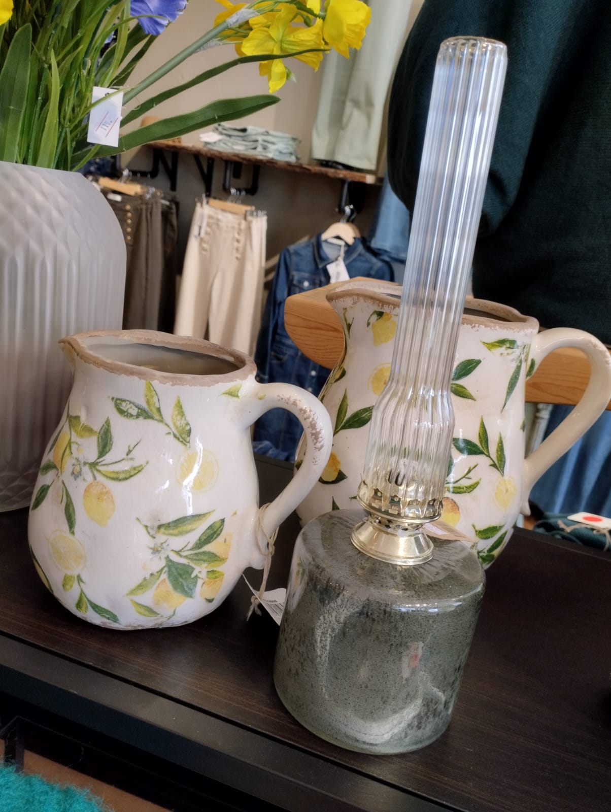 Petroleumslampe Grøn Stor Ø 10 x H 30 cm