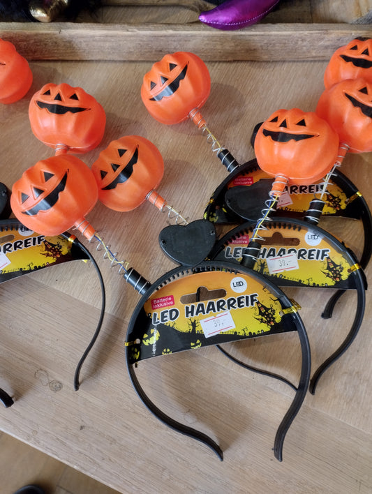 LED Halloween diadem "Græskar og kranium"