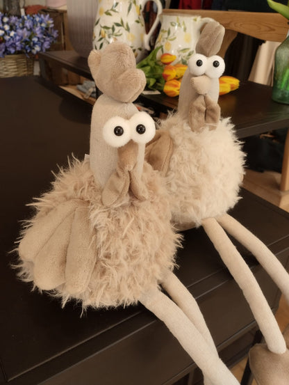 Kant­sittande höna i textil  40cm - Påskdekoration