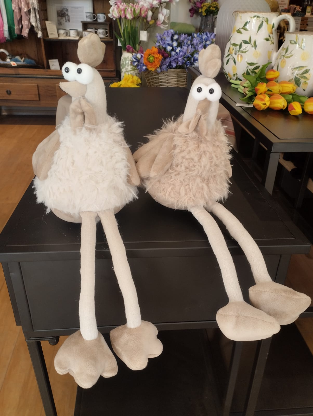 Kant­sittande höna i textil  40cm - Påskdekoration