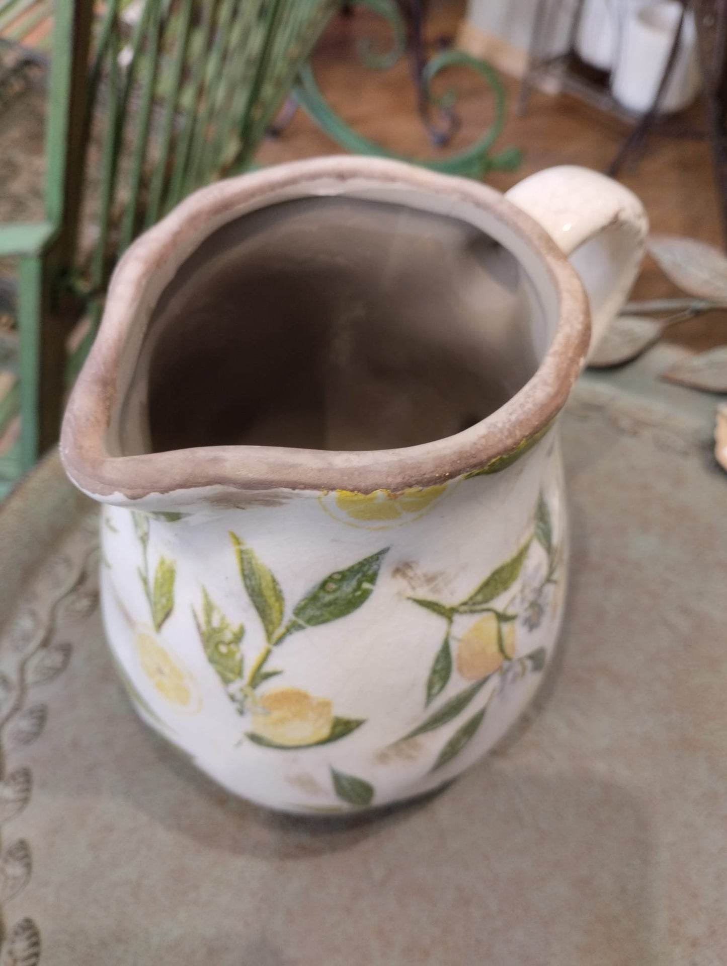 Lemona Vattenkanna - H 16cm - Vit/grön - 1 Liter