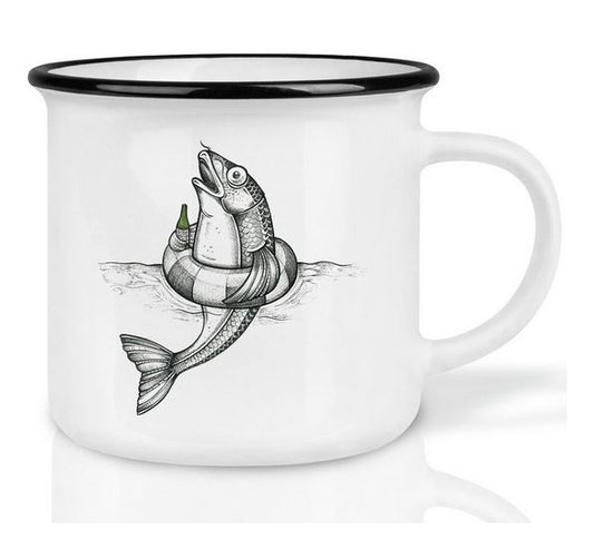 Keramikmugg: Fisk Med Öl