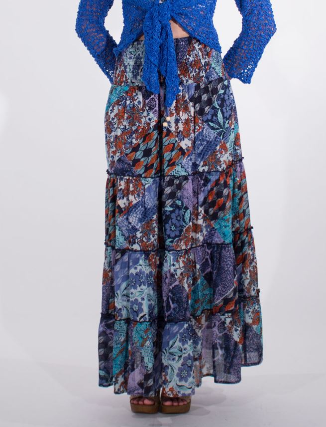 Maxikjol med volang - Blå - Onesize - Ord.Pris 299:-