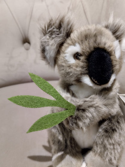 Gosedjur Koala med blad, sittande - 16 cm (höjd) - Plyschleksak