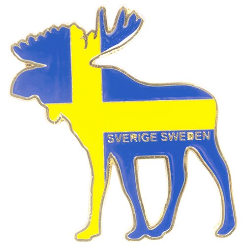 Magnet Elg med flag Sverige - Souvenir