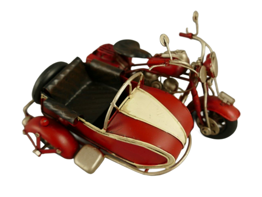 Motorcykel med sidovagn - Metall - Röd