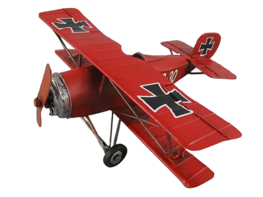 Flygplan Robert - 25 cm - Plåt - Röd