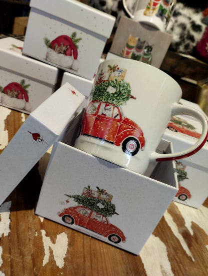 Mugg Bil med Julgran - 0,4 l